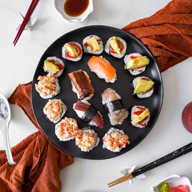 A sushi and omakase course served at a private dinner party