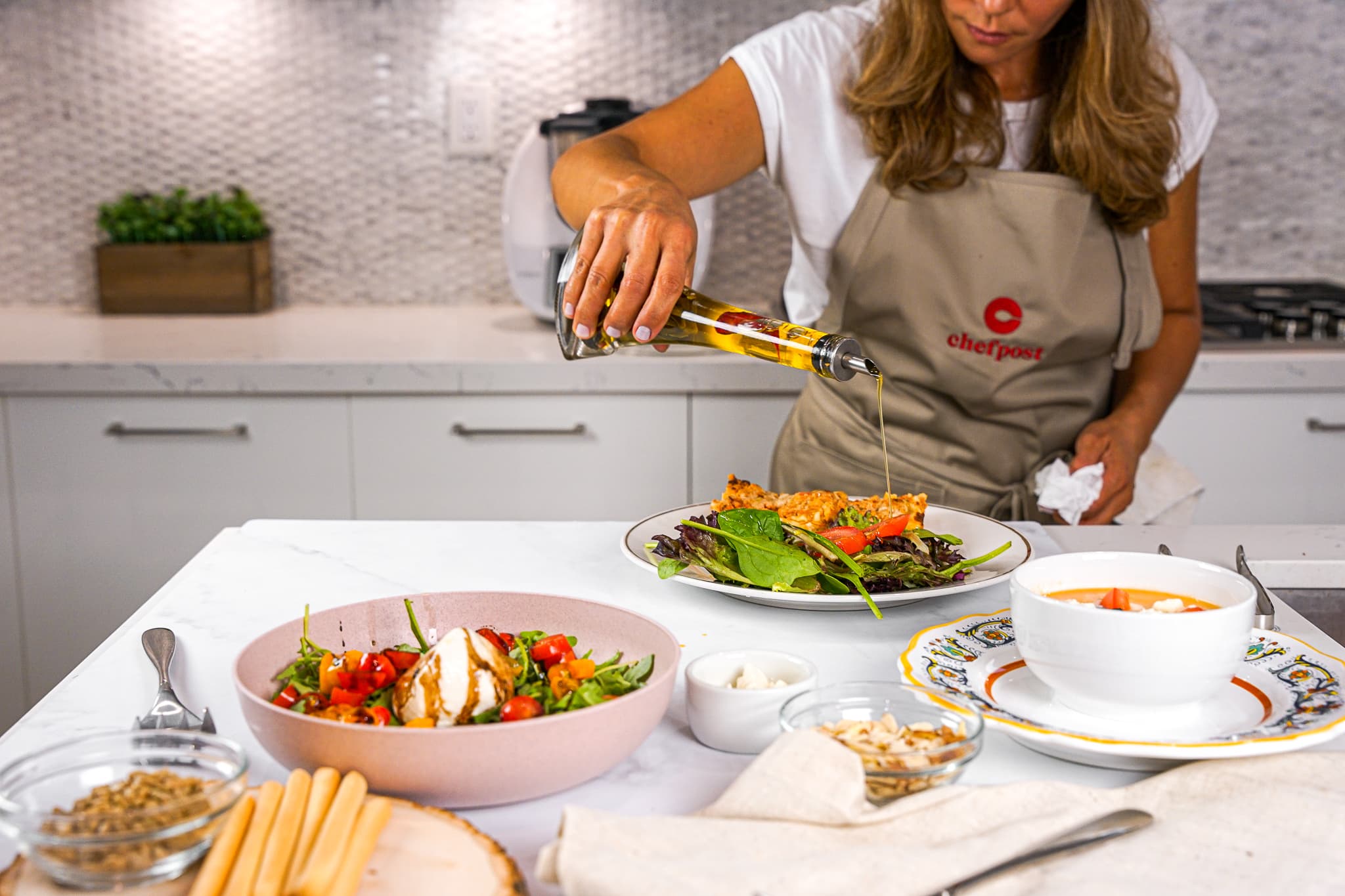 A private chef preparing a fresh seafood course on a yacht galley in Fort Lauderdale
