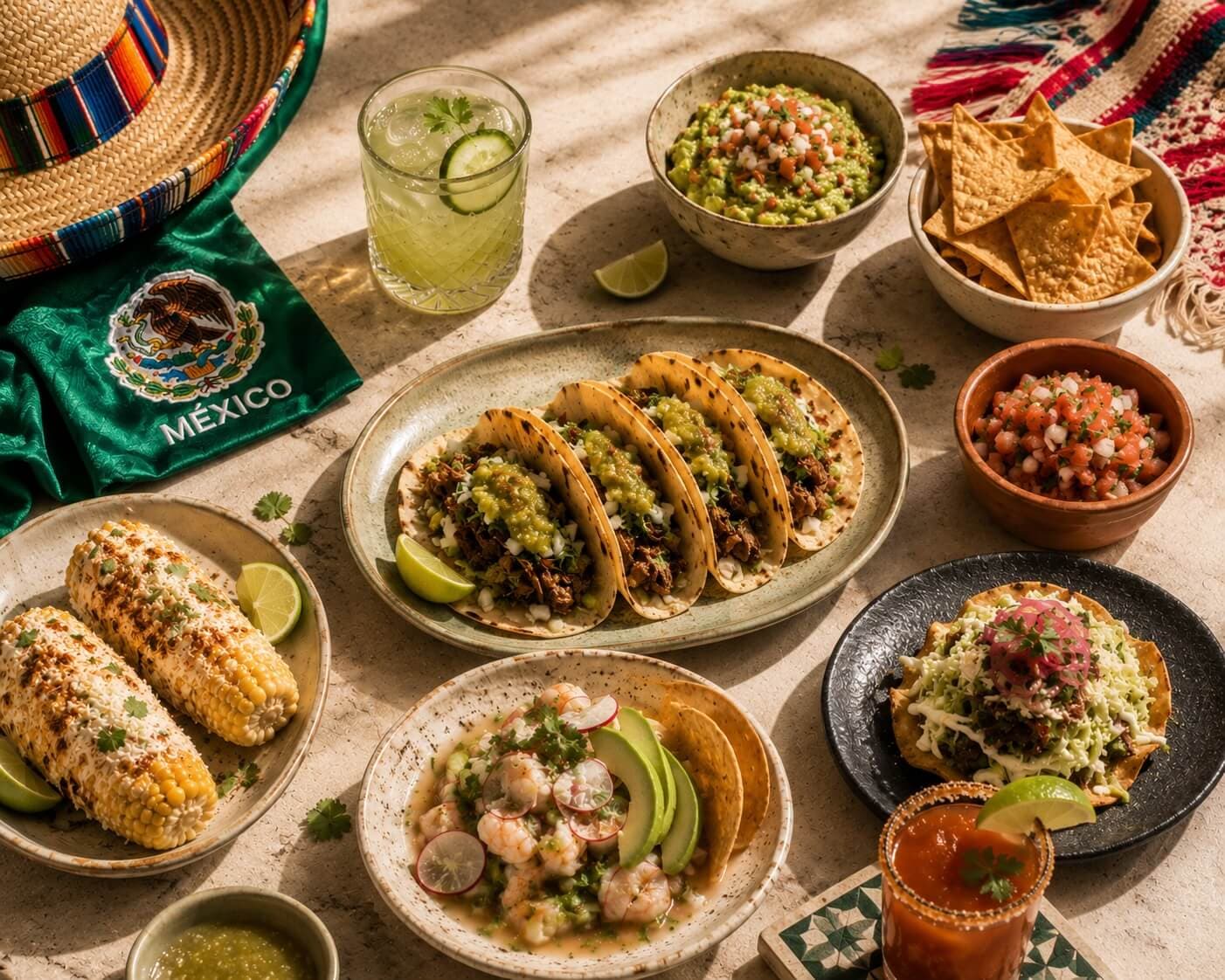A taco and margarita bachelorette spread by a private chef