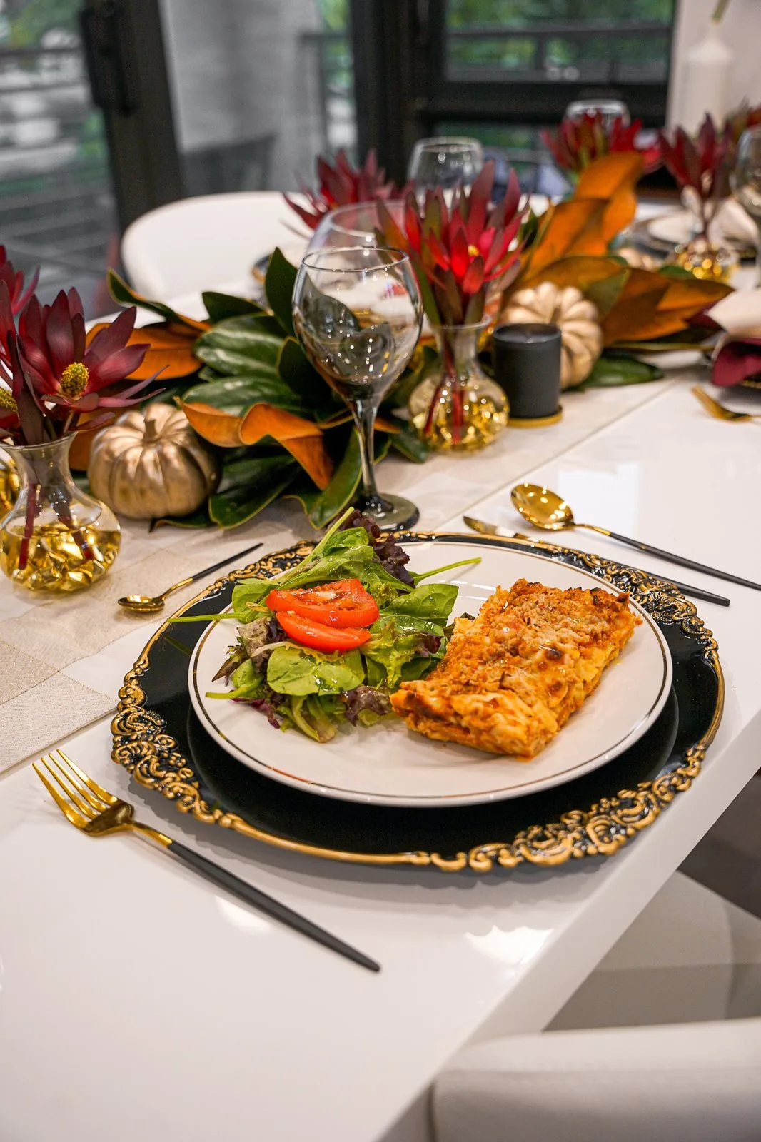 A private chef holiday dinner plated and served at a Pinecrest home